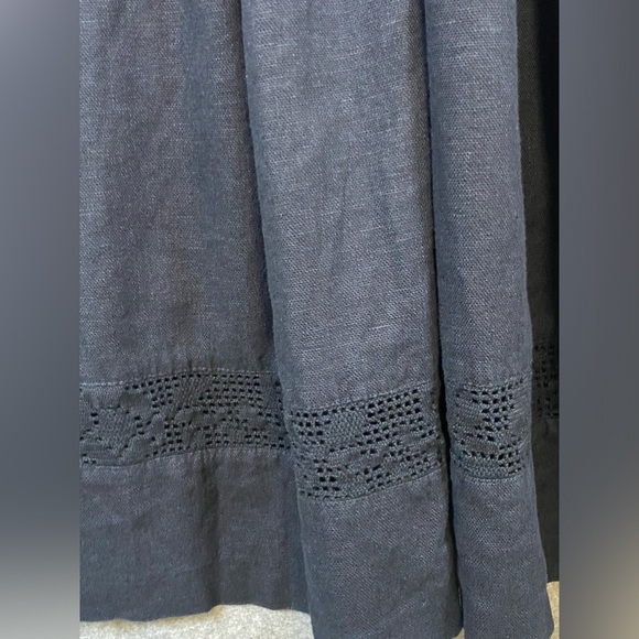 Alphorn Vintage Dress Size EU42/US10 Black Linen Blend Maxi‎ Austria Whimsygoth - Picture 5 of 16